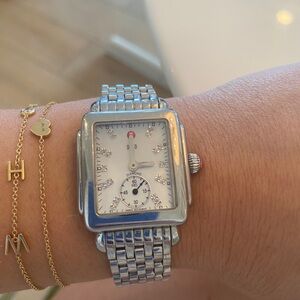 Michele Deco Mid Diamond Dial Bracelet Watch